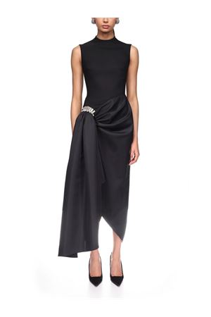 Abito midi in lana sartoriale nera DAVID KOMA | AW25DK67DBLACKSILVER